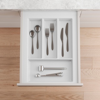 Wkład na sztućce do szuflady Organizer MAX 40 Biały Rejs