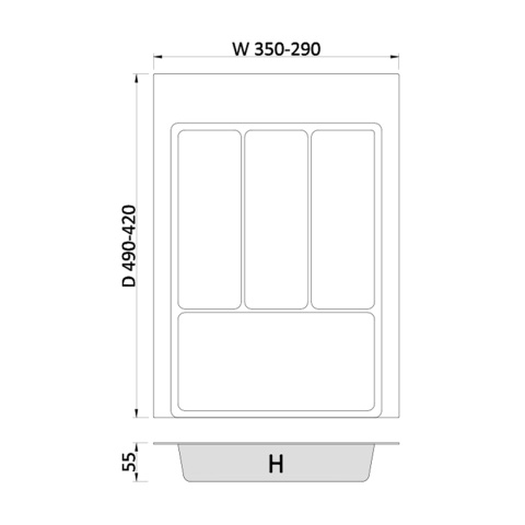 Wkład na sztućce do szuflady Organizer MAX 40 Grafit Rejs