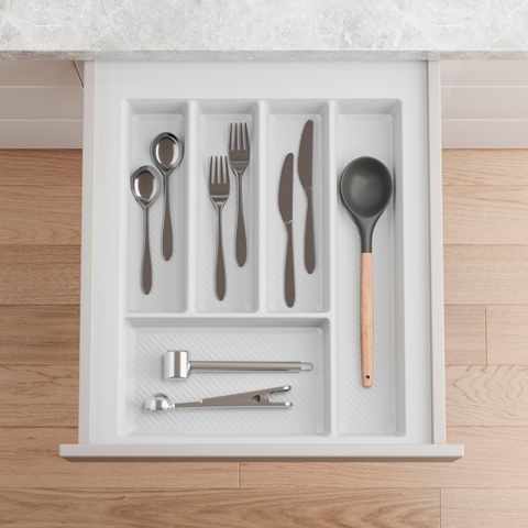 Wkład na sztućce do szuflady Organizer MAX 45 Biały Rejs