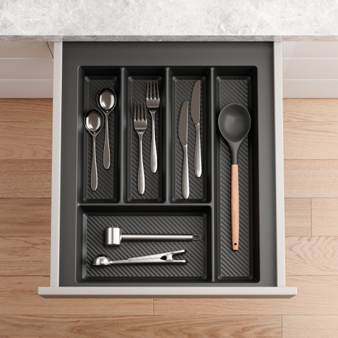 Wkład na sztućce do szuflady Organizer MAX 45 Grafit Rejs