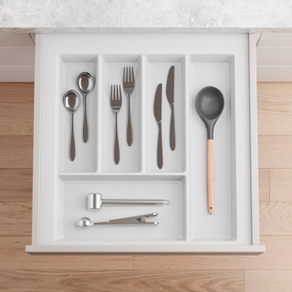 Wkład na sztućce do szuflady Organizer MAX 50 Biały Rejs