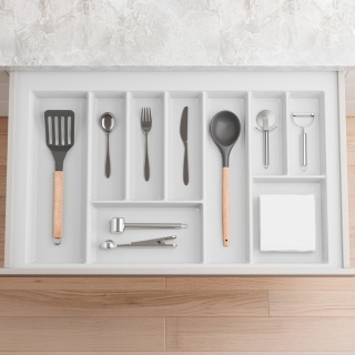 Wkład na sztućce do szuflady Organizer MAX 80 Biały Rejs