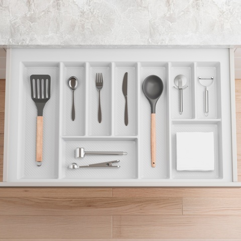 Wkład na sztućce do szuflady Organizer MAX 80 Biały Rejs