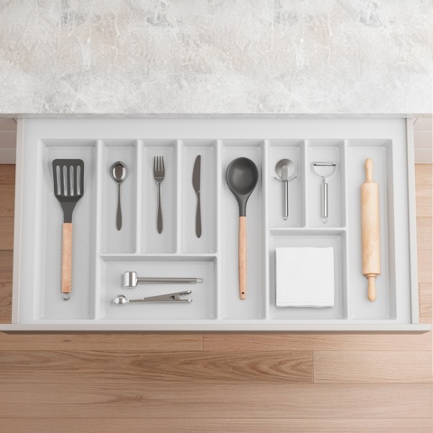 Wkład na sztućce do szuflady Organizer MAX 90 Biały Rejs