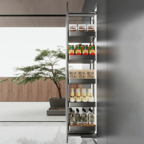 Wysuwany Obrotowy kosz cargo szafka 40CM 6 HARMONY DOMYK 178-208 Antracyt