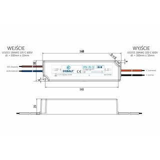 Zasilacz montażowy hermetyczny Cobalt Electro do taśm LED 24V 35W IP67 ZPV-35-24