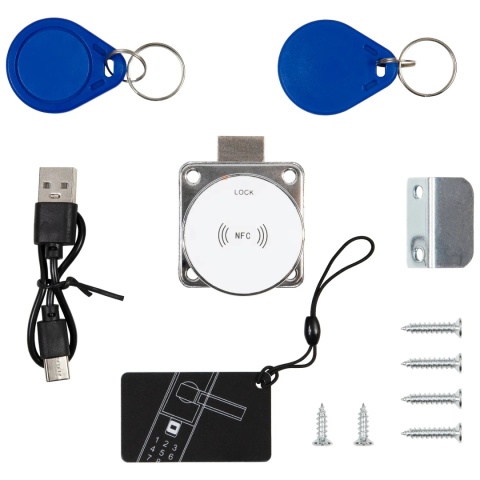 Elektroniczny zamek meblowy kwadratowy na Kartę Dostępu NFC RFID