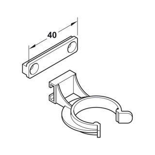 Klips zatrzask do cokołu maskownicy nóżek HAFELE AXILO do przykręcania