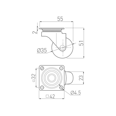 Kółko meblowe BRAZYLIA 35mm Przezroczyste GTV