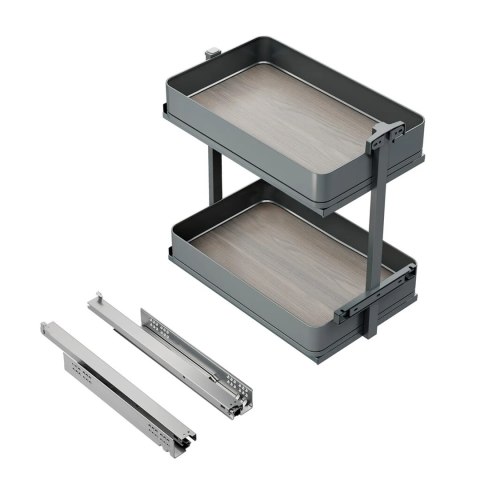 Kosz Cargo 2P Boczne HARMONY Antracyt do szafki 30 Emuca