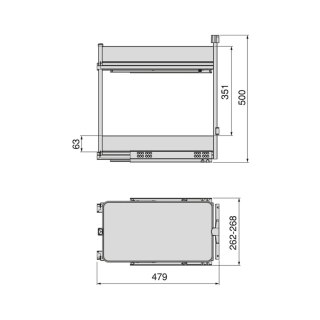 Kosz Cargo 2P Boczne HARMONY Antracyt do szafki 30 Emuca