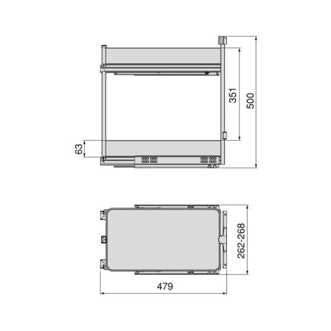 Kosz Cargo 2P Boczne HARMONY Antracyt do szafki 30 Emuca