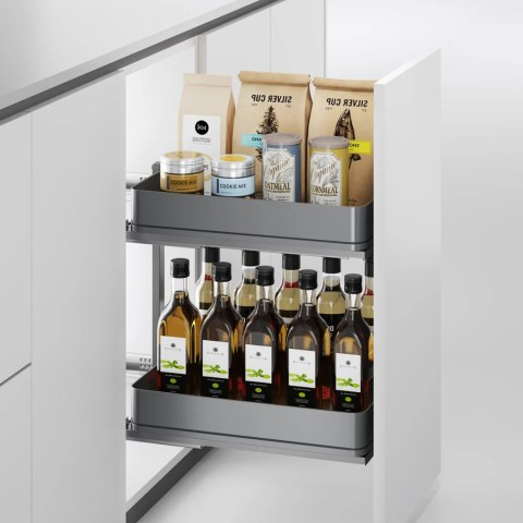 Kosz Cargo 2P Boczne HARMONY Antracyt do szafki 30 Emuca