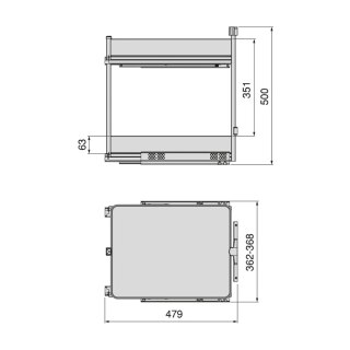 Kosz Cargo 2P Boczne HARMONY Antracyt do szafki 40 Emuca