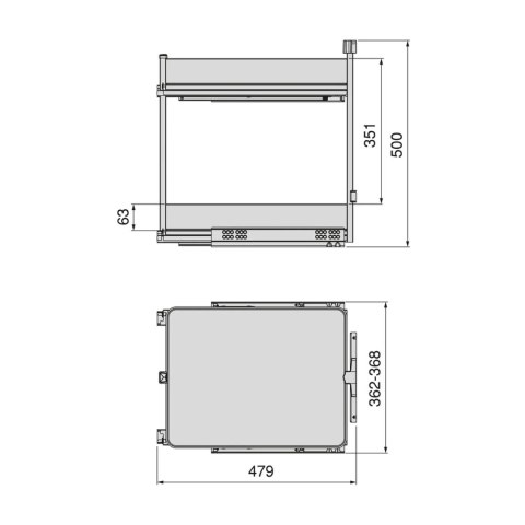 Kosz Cargo 2P Boczne HARMONY Antracyt do szafki 40 Emuca