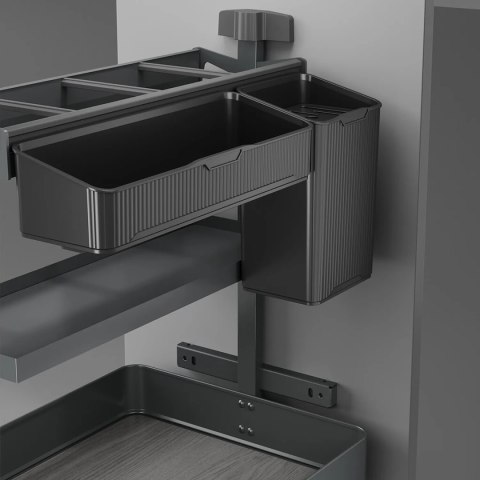 Kosz Cargo Dolne z koszykami HARMONY Antracyt do szafki 30 Emuca