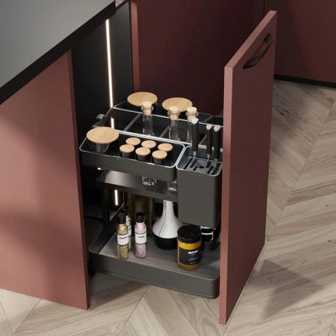 Kosz Cargo Dolne z koszykami HARMONY Antracyt do szafki 40 Emuca