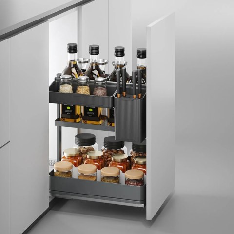 Kosz Cargo Dolne z koszykami HARMONY Antracyt do szafki 40 Emuca