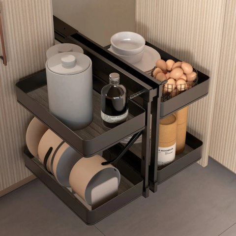 Kosz Cargo Magic Corner uniwersalny do szafki 800mm domyk Harmony Antracyt