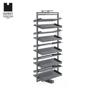 Kosz na buty obrotowy 10 półek SYMPHONY WB-671 antracyt, pełny wysuw, ATM