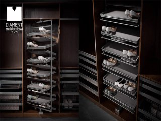 Kosz na buty obrotowy 10 półek SYMPHONY WB-671 biały, pełny wysuw, ATM