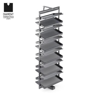 Kosz na buty obrotowy 12 półek SYMPHONY WB-671 antracyt, pełny wysuw, ATM