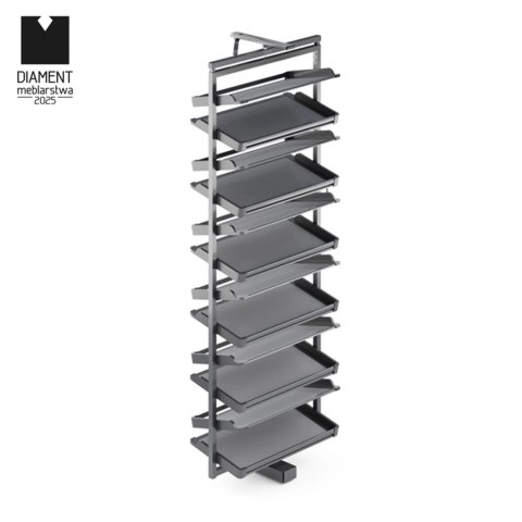 Kosz na buty obrotowy 12 półek SYMPHONY WB-671 antracyt, pełny wysuw, ATM