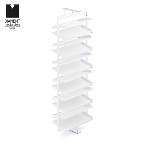 Kosz na buty obrotowy 12 półek SYMPHONY WB-671 biały, pełny wysuw, ATM