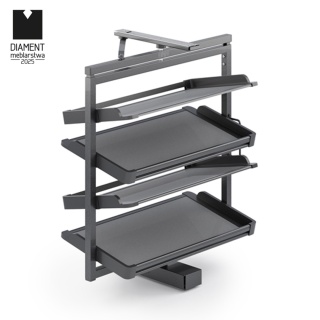 Kosz na buty obrotowy 4 półki SYMPHONY WB-671 antracyt, pełny wysuw, ATM