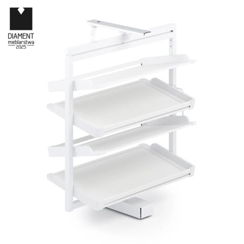 Kosz na buty obrotowy 4 półki SYMPHONY WB-671 biały, pełny wysuw, ATM