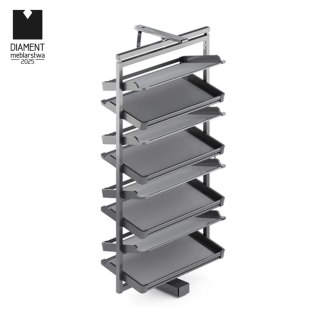 Kosz na buty obrotowy 8 półek SYMPHONY WB-671 antracyt, pełny wysuw, ATM