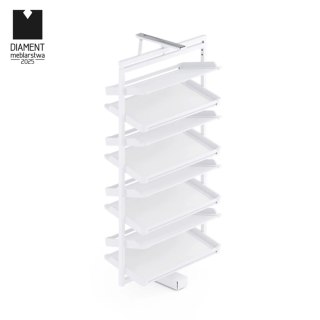 Kosz na buty obrotowy 8 półek SYMPHONY WB-671 biały, pełny wysuw, ATM