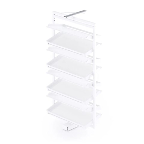 Kosz na buty obrotowy 8 półek SYMPHONY WB-671 biały, pełny wysuw, ATM