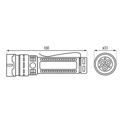 Latarka LED akumulatorowa 100 lm USB-C 300 mAh Bemko