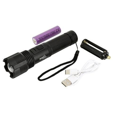 Latarka hybrydowa LED ZOOM 10W 600 lm akumulatorowa IP42 Bemko