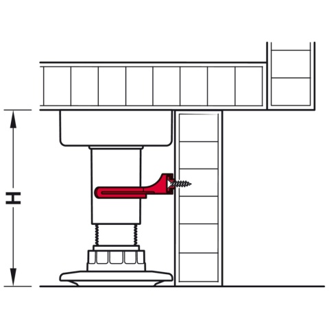 HAFELE AXILO H-60 główka + nóżka, stopka meblowa regulowana, mocna, 250 kg