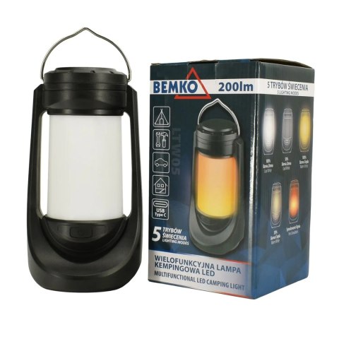 Wielofunkcyjna lampa kempingowa led akumulatorowa 1200mAh USB-C IP42 BEMKO