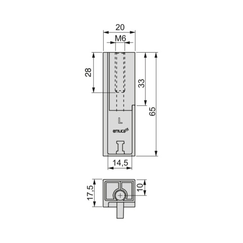 Zestaw uchwytów do drążka do szafy L+P LUXE Kaszmir Emuca