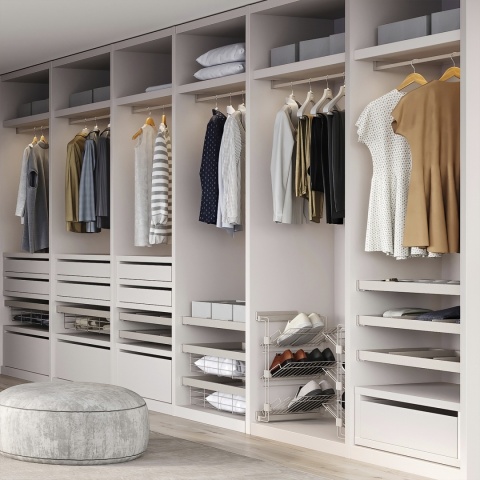 Zestaw uchwytów do drążka do szafy L+P LUXE Kaszmir Emuca