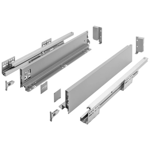 Szuflada GTV AXIS PRO Szara L-350mm H-200 D3 18mm cichy domyk wysuw 3D 40kg