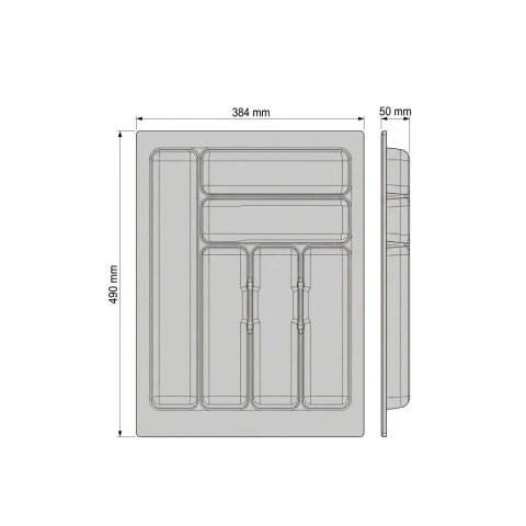 Wkład na sztućce do szuflady Organizer COMFORT 45 Szary