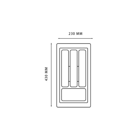 Wkład na sztućce do szuflady Organizer STANDARD 30 Szary