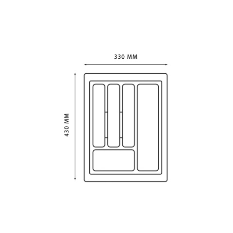 Wkład na sztućce do szuflady Organizer STANDARD 40 Szary
