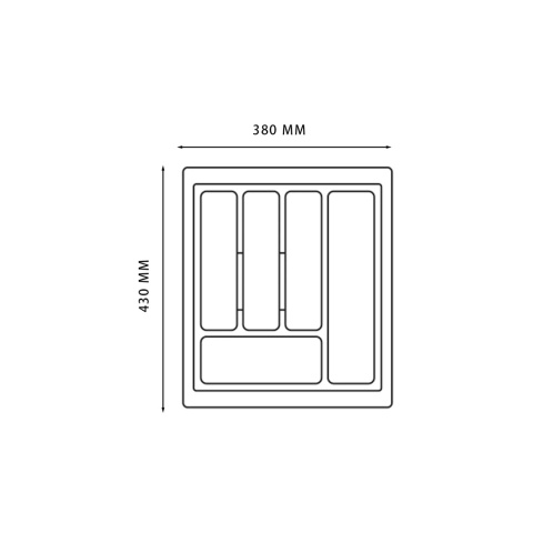 Wkład na sztućce do szuflady Organizer STANDARD 45 Szary