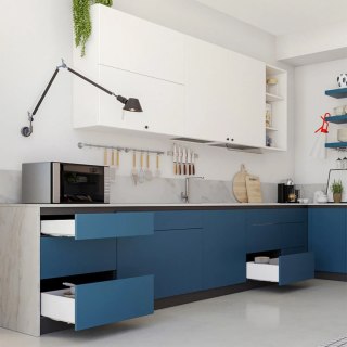 Szuflada SIMPLEX H-88 L-450mm Częściowy Wysuw niska Biała