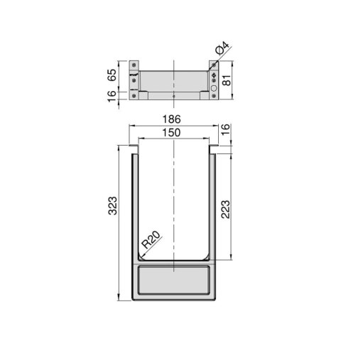 Wycięcie pod zlew do szuflady WZ-D2 Antracyt EMUCA