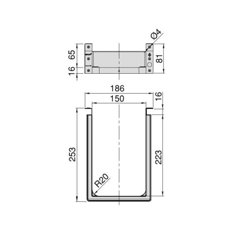 Wycięcie pod zlew do szuflady WZ-K1 Szary EMUCA