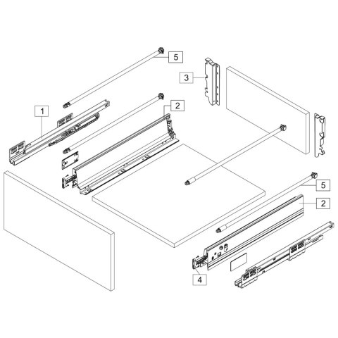 System do szuflady System Box TB10 Zestaw Wysoka L-550 Szara AMIX