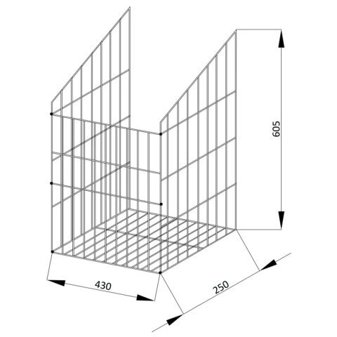 Kosz na bieliznę mocowany do szafki 50/250 Grafit WIEXPOL
