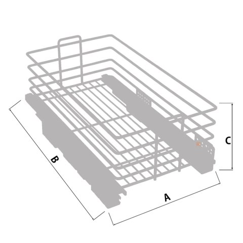 Szuflada półka kuchenna wysuwana Cargo Multi 40cm Grafit WIEXPOL